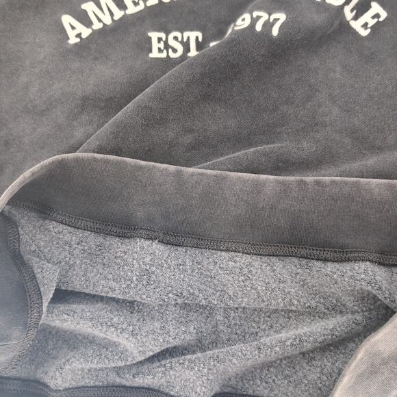 American Eagle Funday Gray/Grey Distressed Crewneck Graphic Sweatshirt - Size M - Picture 5 of 13